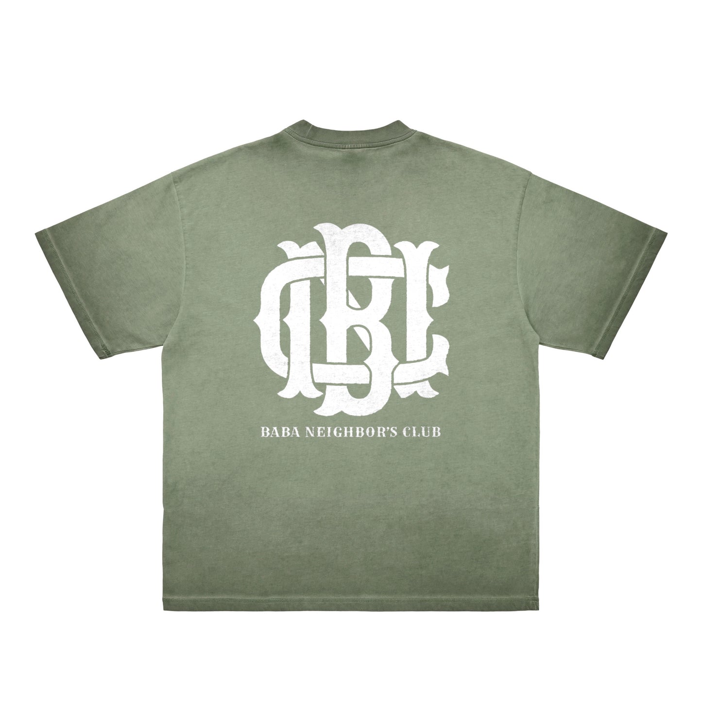 BNC MONOGRAM / BACK PRINT HEAVYWEIGHT SET-UP S/S TEE green-gray image