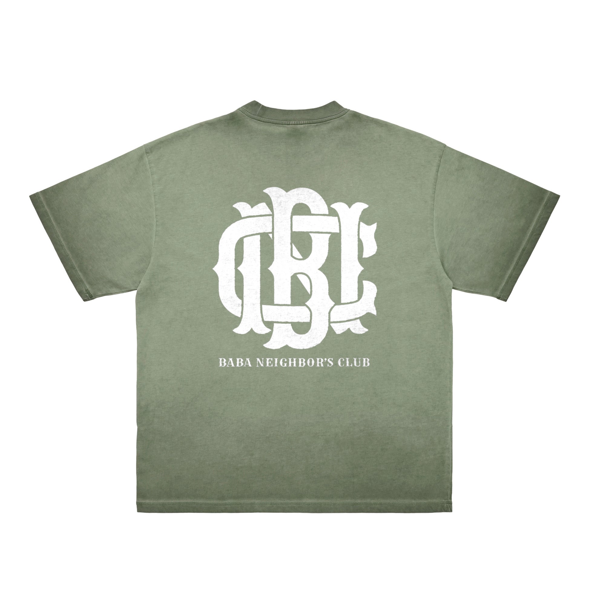 BNC MONOGRAM / BACK PRINT HEAVYWEIGHT SET-UP S/S TEE green-gray image